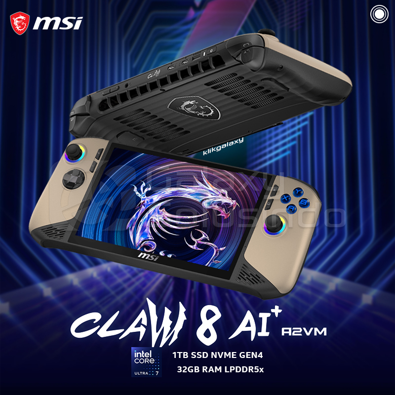 MSI Claw 8 AI+ A2VM Ultra 7 258V 1TB SSD 32GB RAM - Gaming Console