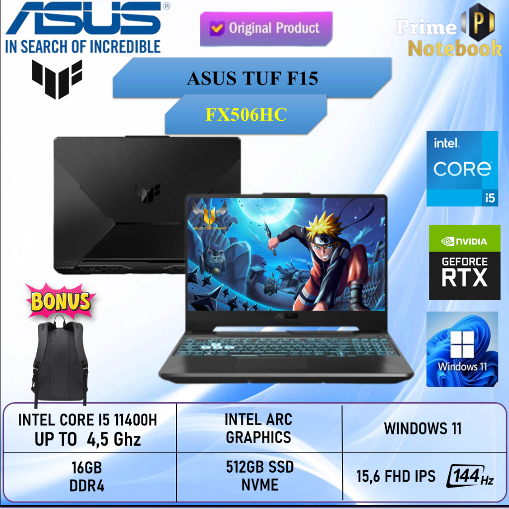 Laptop Asus TUF Gaming F15 FX506HC i5 11400H RTX 3050 RAM 16GB 1TB SSD FHD IPS 144HZ