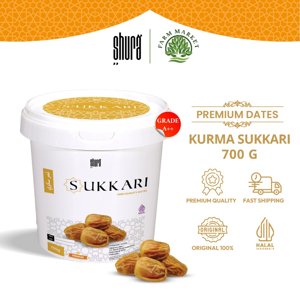 

Shura Kurma Sukari 700g Ember Dates Premium Original High Quality