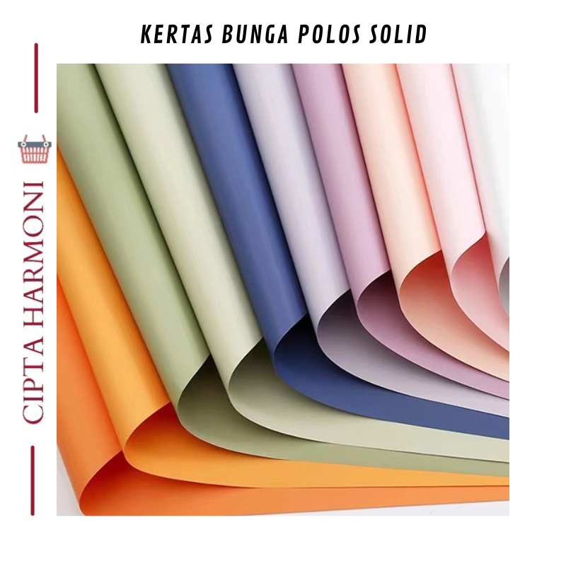 

20 LEMBAR Kertas Buket Bunga Full Color Polos Solid Paper Flower KB07