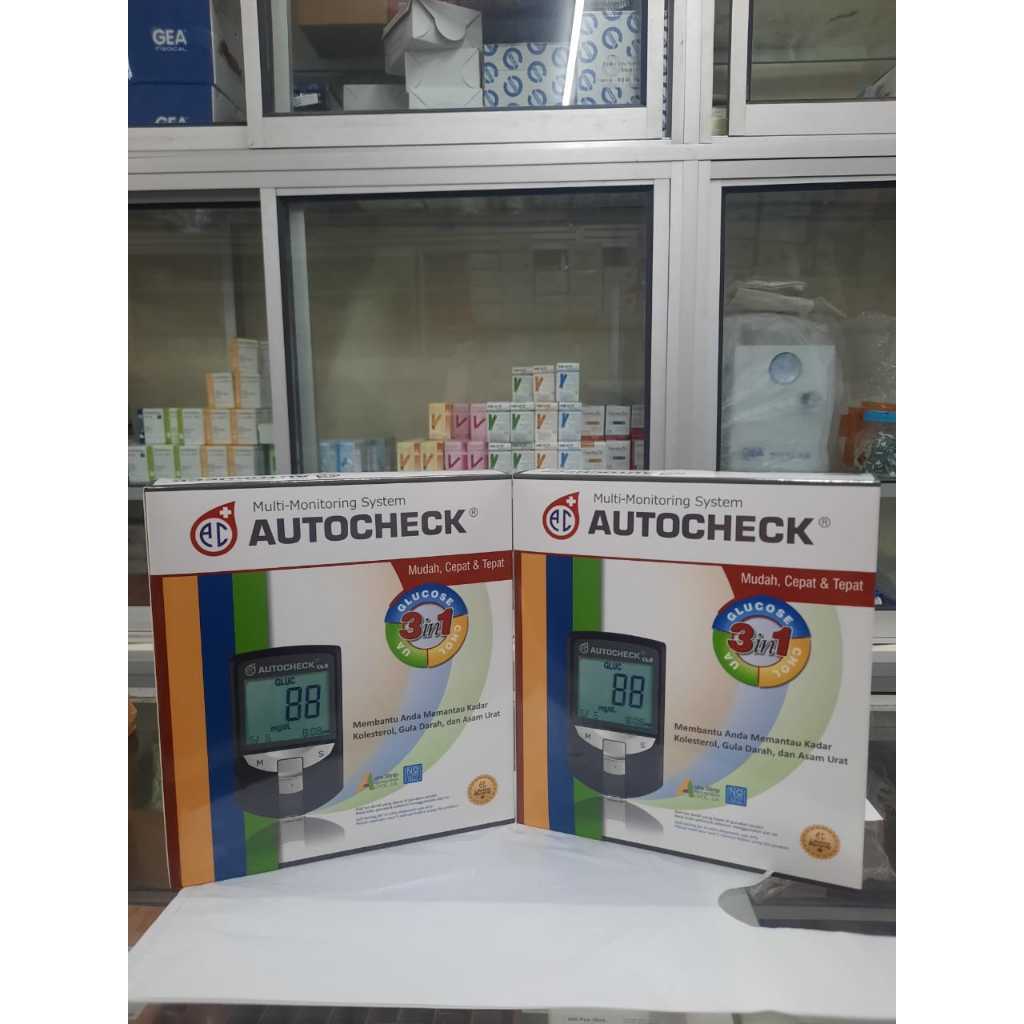 AutoCheck 3in1 Alat Cek Gula Darah, Kolesterol & Asam Urat