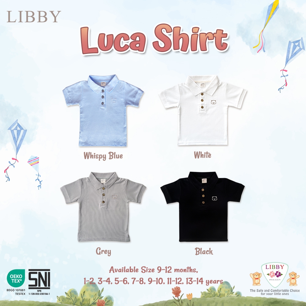 Libby Luca Shirt 9 Bulan - 12 Tahun Kemeja Polo Bordir Ethan Theo Tee Stripe Bonbinzoo Anak Laki Lak