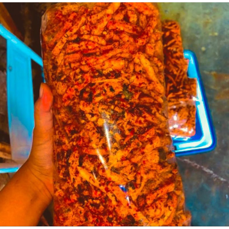 

cemilan renyah bakso goreng viral basreng pedas daun jeruk 1kg