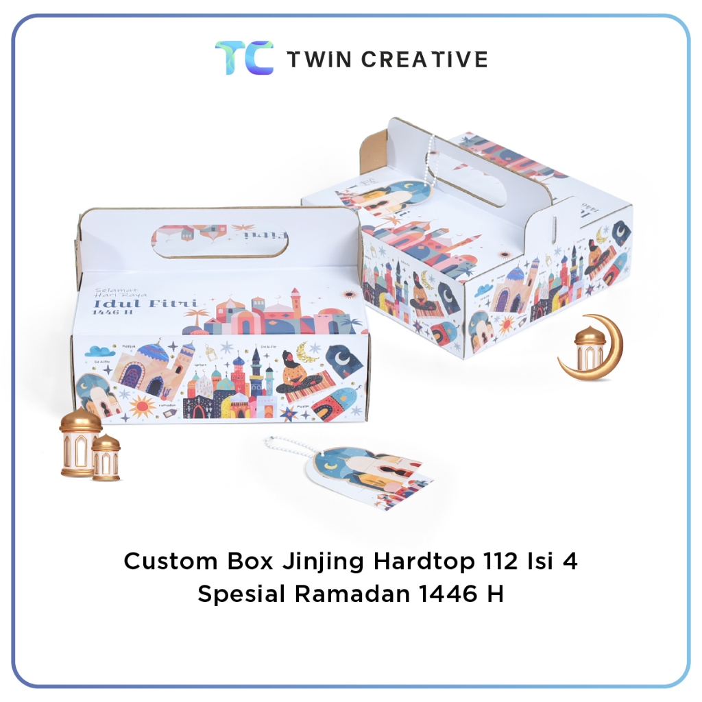 Custom Packaging Box Kardus Hampers Lebaran Kotak Kue - Box Jinjing Hardtop 112 Ramadan Isi 4