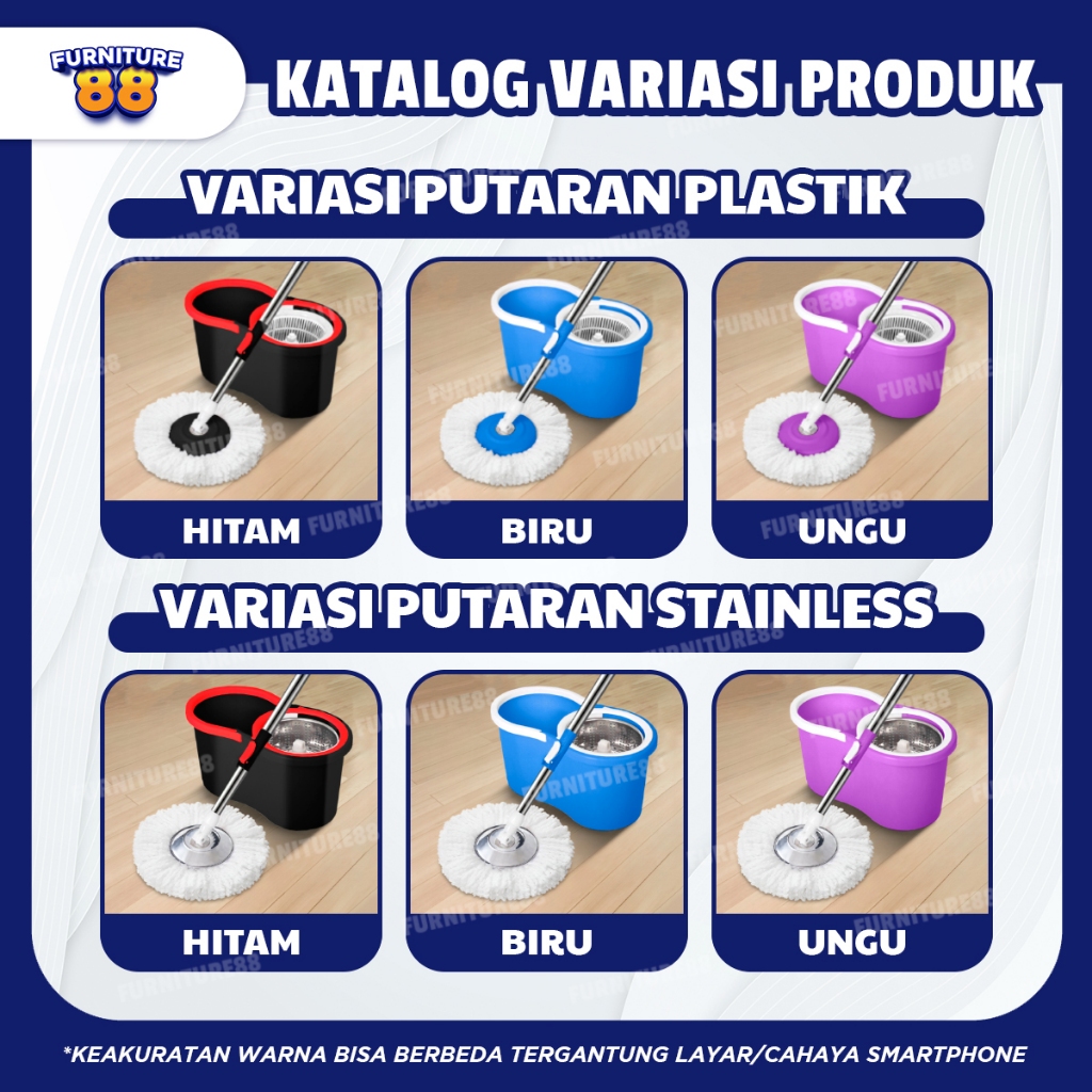 S Mop Alat Pel Lantai Set Ember Pengering Putar Rotary Mop Super Mop - Furnitur88