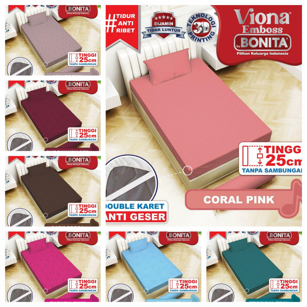 Sprei Bonita - Viona Emboss Ukuran 120x200