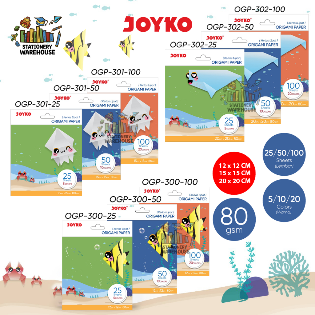 

Origami Paper Kertas Lipat Seni Joyko OGP-300 12 cm OGP-301 15 cm OGP-302 20 cm
