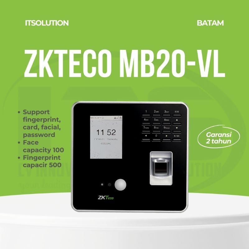 Mesin Absensi Sidik Jari ZKTeco MB20-VL