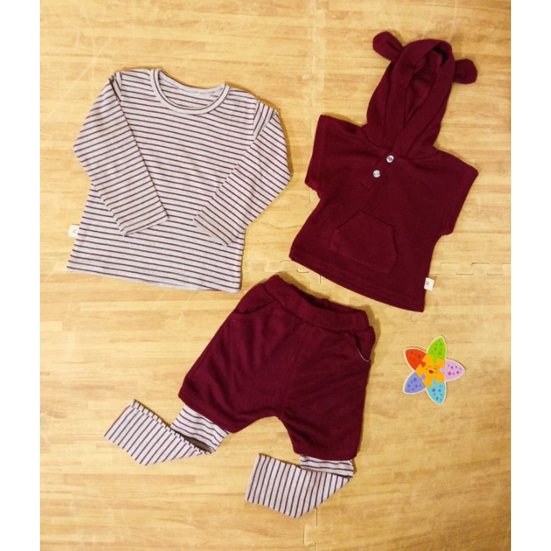 Set 3in1, kaos, celana, vast hoodie Unisex PL