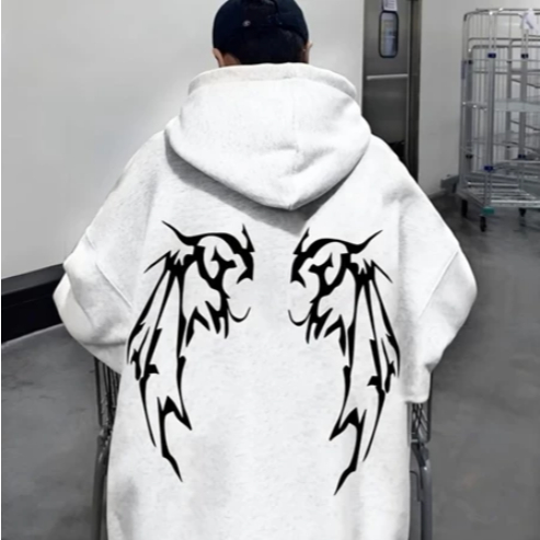 Jaket hoodie bigsize | hodiie premium | hoodie distro sablon sayap pria & wanita keren size S - XXXX