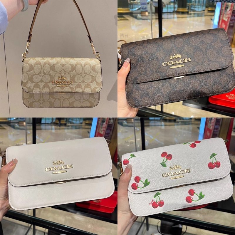 Tas Wanita Coach BRYNN Tas Ketiak Tas Bata Emas Tas Bata Emas Klasik Tas Tutup Bunga Tua Tas Selempa