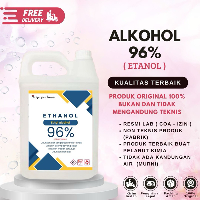 ALKOHOL / ETANOL 96% KEMASAN 5 LITER