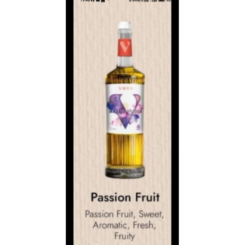 

voya passion fruit 750 ml
