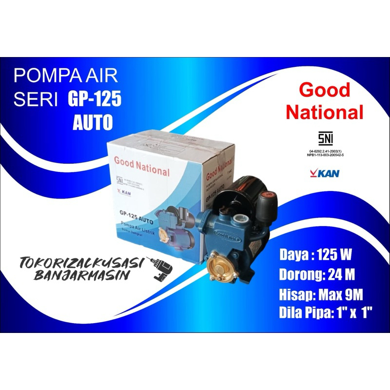 Pompa air NATIONAL GOOD OTOMATIS GP125 AUTO / pompa air rumah tangga NATIONAL GOOD GP125 otomatis