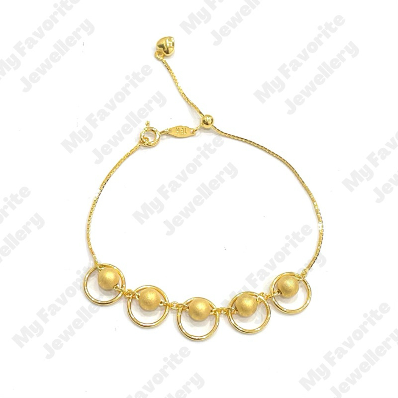 Gelang Serut Adjustable Bola Candy Emas Asli Kadar 700