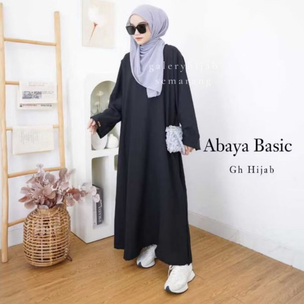 Gamis Abaya Turkey Polos Hitam Wanita Non Busui Simpel Terbaru Cantik Promo Abaya Basic | gamis leba