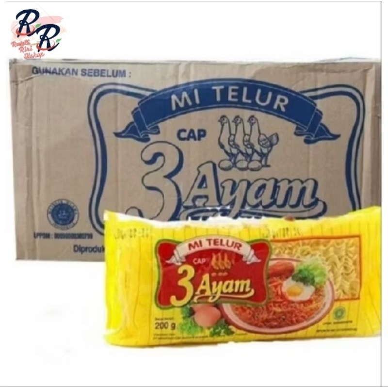 

MIE TELUR CAP 3 AYAM 200GRAM 1 DUS ISI 20 PCS