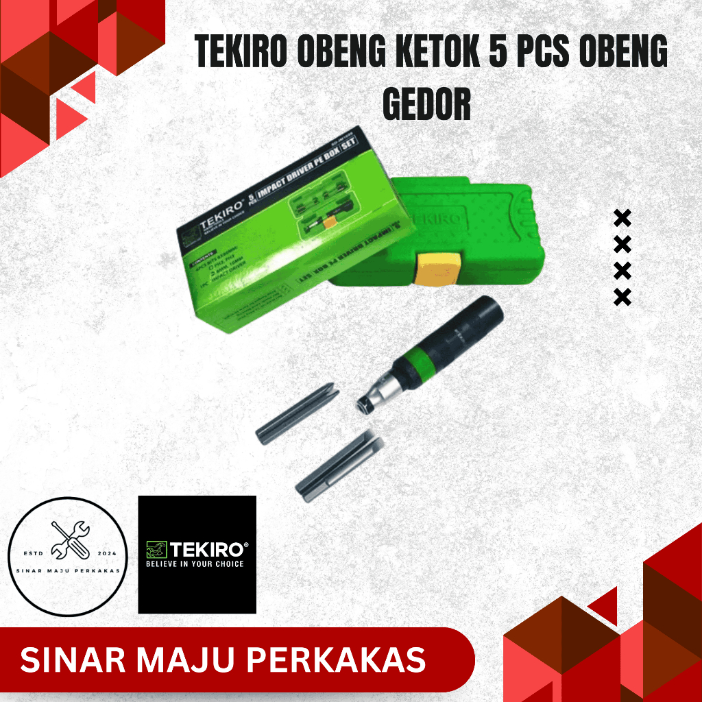 TEKIRO Obeng Ketok 5 pcs Obeng Gedor Impact Driver Obeng Set Japan