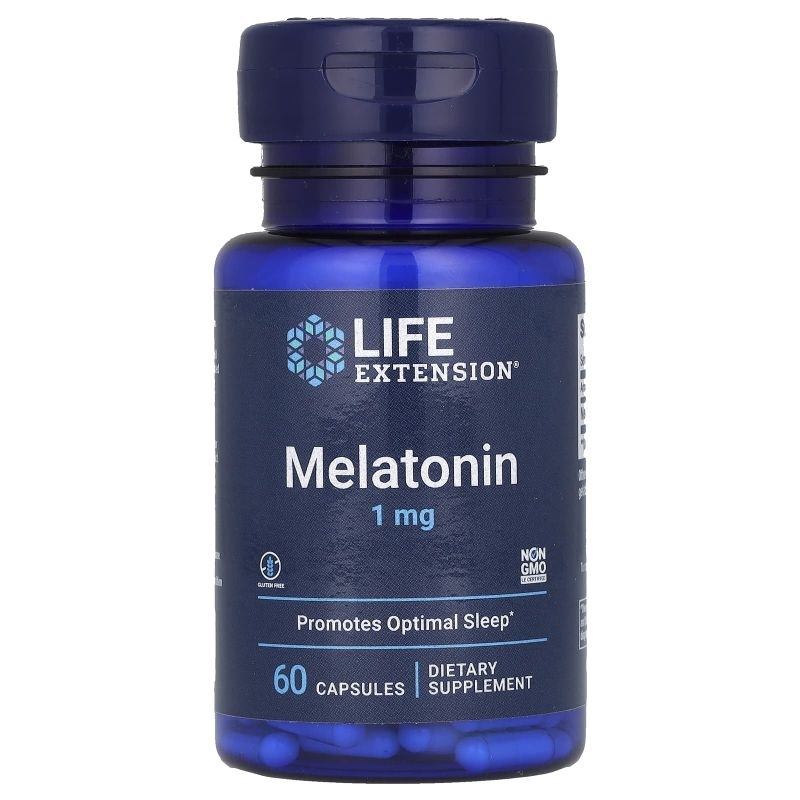 Life Extension Melatonin, 1 mg, 60 Capsules