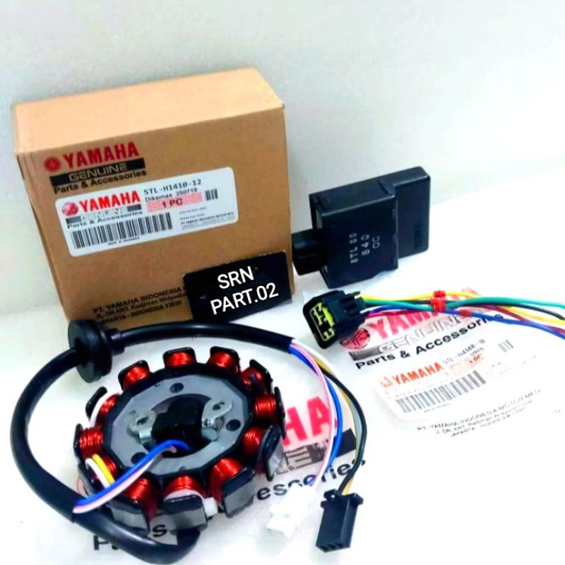 Paket Pengapian Spull Assy Starter + CDI Unit + Kabel Soket CDI Yamaha Mio lama/Mio Smile/Mio Soul K