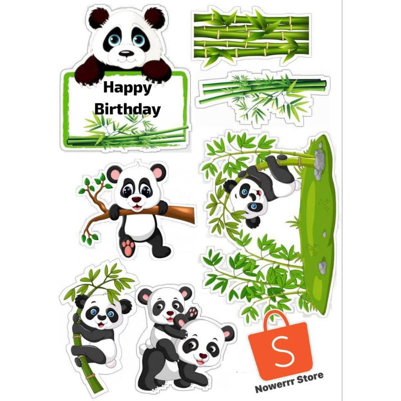 PANDA/Topper Cake Panda Lucu Custom Nama