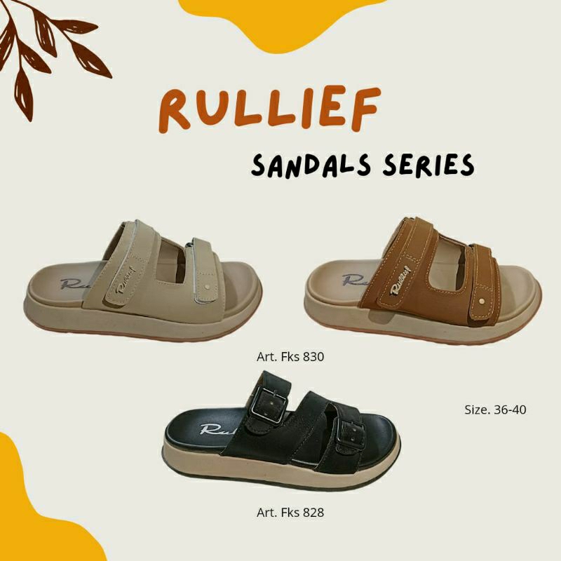 RULLIEF ORIGINAL//Sanda Selop Wanita Kanvas Dari Rullief FKS//Sandal Casual Wanita Dari Rullief FKS 