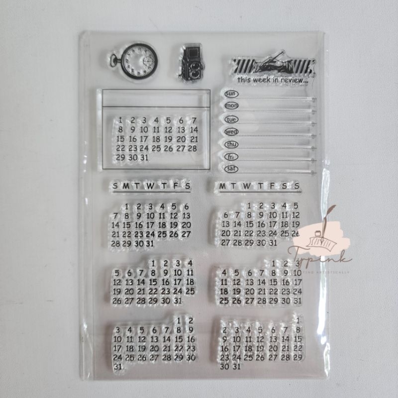 

RUBBER SILICONE STAMPS DATE MONTH SILIKON KARET STEMPEL TANGGAL BULAN JOURNALING PLANNER DECOR