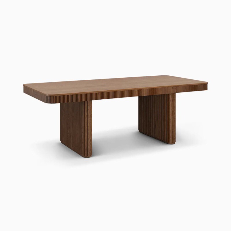 Dining Table | Meja Makan Minimalis Magnus Salur Kayu Jati Jepara Ukuran 200 cm