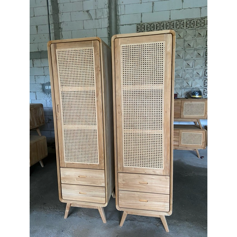 lemari retro rotan lemari 1 pintu lemari pakaian retro jati lemari jati pintu rotan