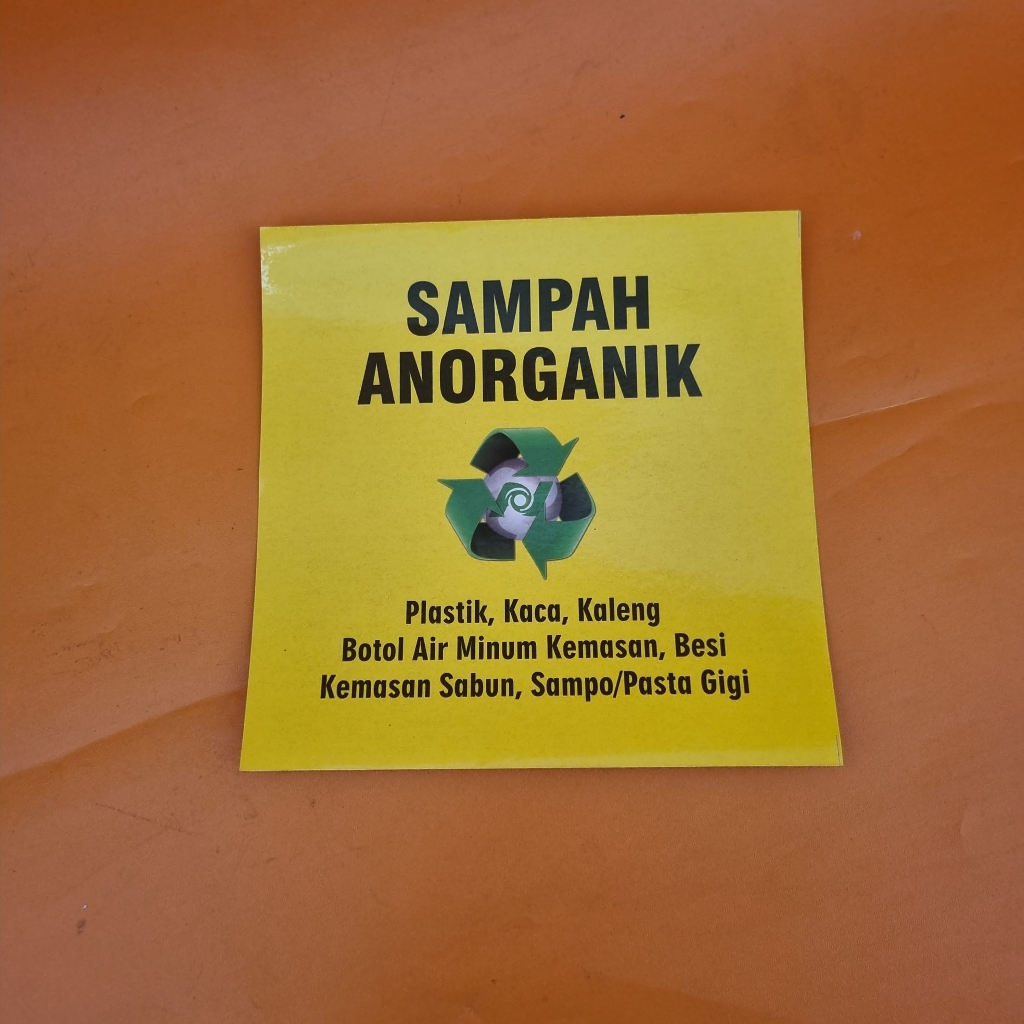 

Stiker Chromo Sampah Anorganik, Sampah Anorganik, Sticker Untuk Tempat Sampah