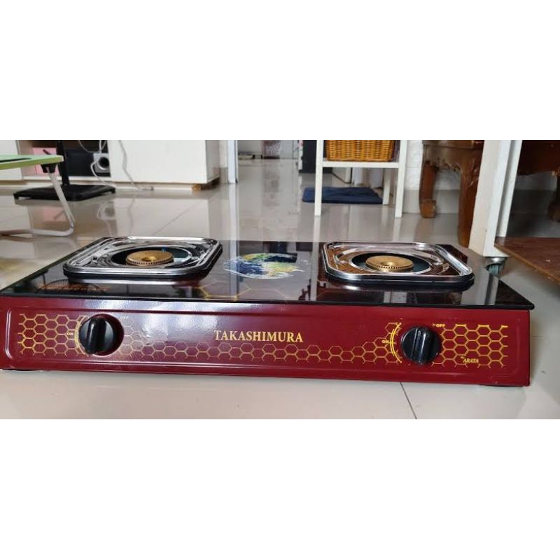 Kompor Gas Kaca 2 Tungku Merk Takashimura