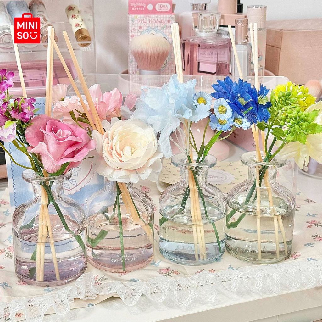 Miniso Penyebar Buluh Floral Series Reed Diffuser Dekorasi Bunga Berkah Dekorasi Rumah Wanginya Sega