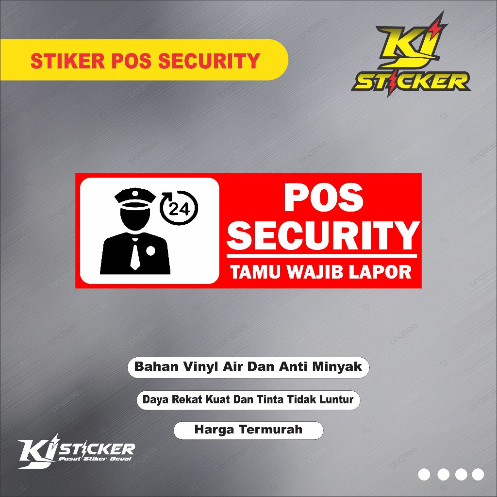 

KJ STIKER Promo Stiker Pos Security / Stiker Pos Keamanan / Stiker Pos Satpam / Stiker Pos Security 24 Jam