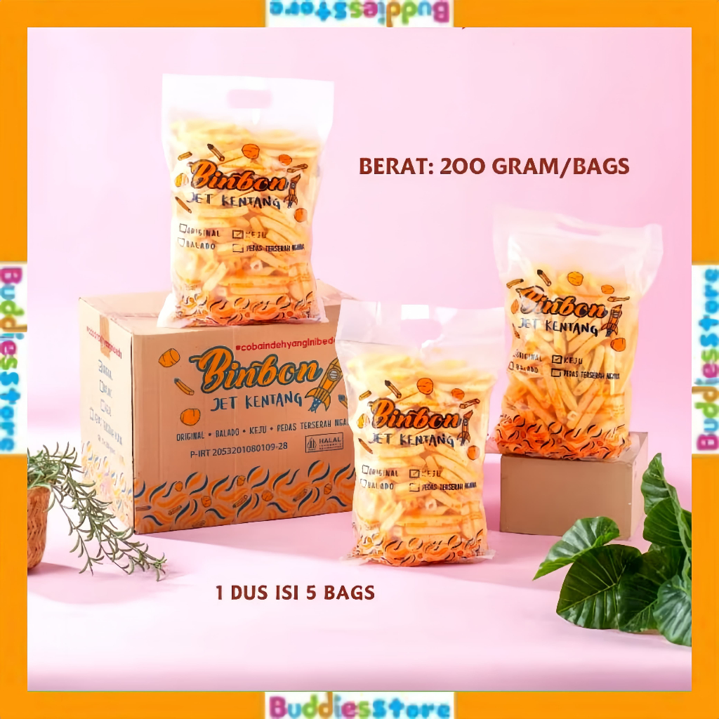

[COD] SNACK BINBON JET KENTANG KEJU BALADO 200GR / SNACK KENTANG
