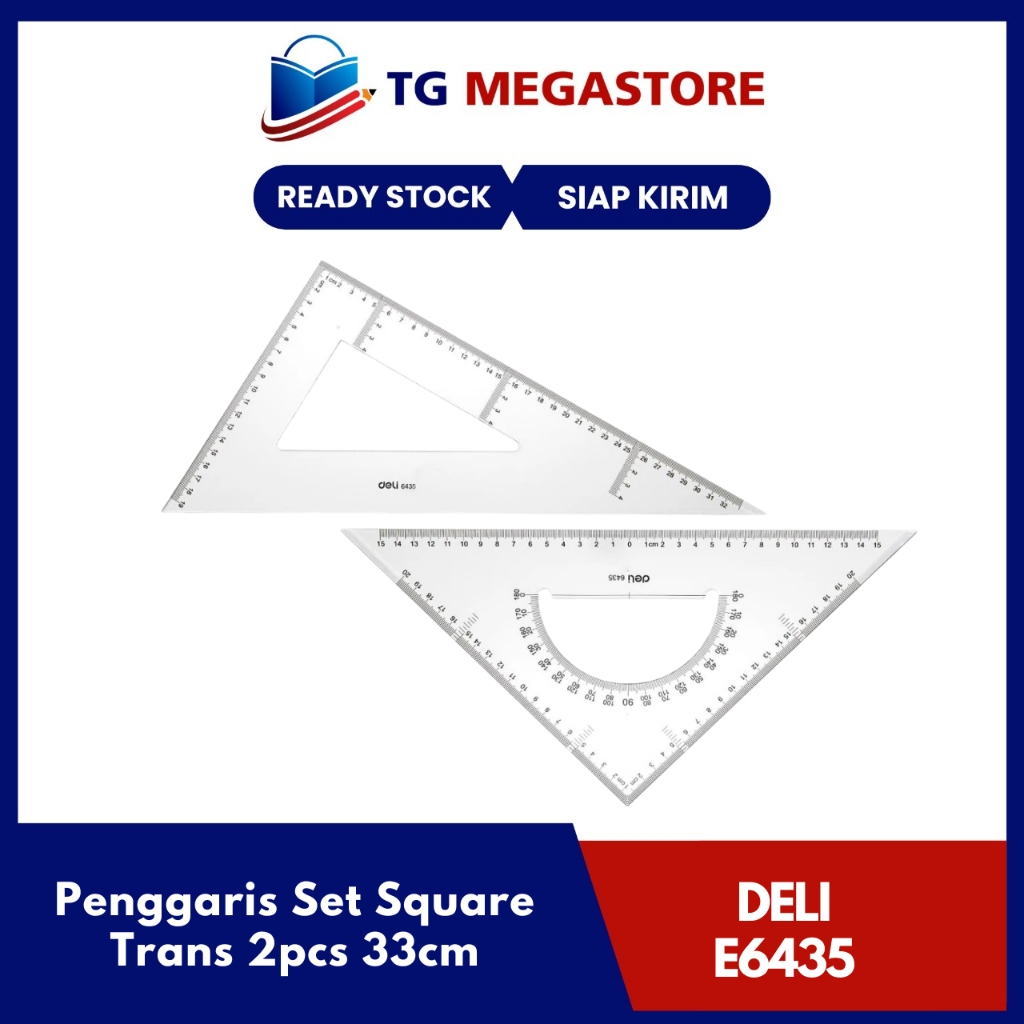 

Deli Drafting / Penggaris Set Square Trans 2pcs 33cm - E6435