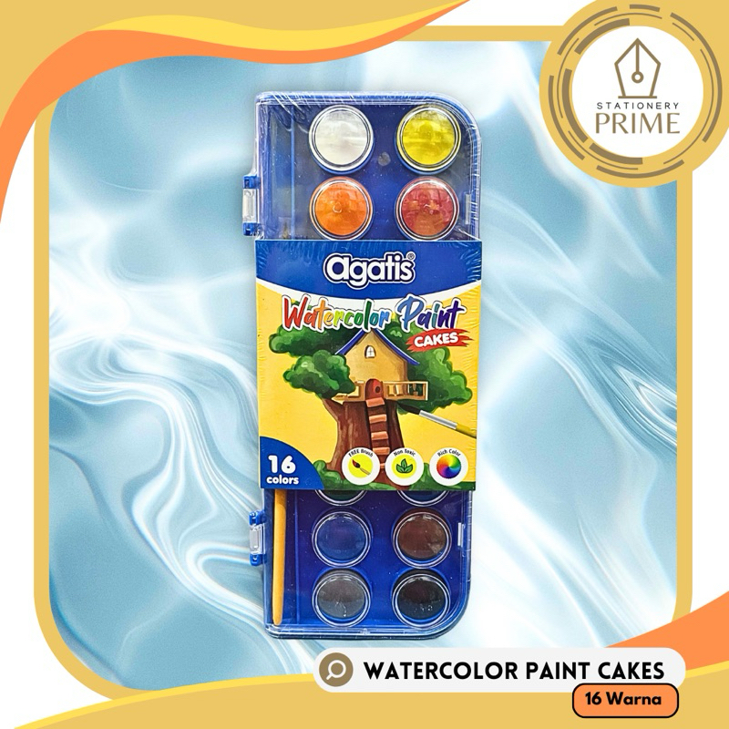 

Cat Air Set / Watercolor Paint Cakes Agatis 16 Warna