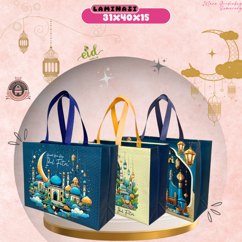 

[LEBARAN] Tas Spundbond Anti AIr | Tas Goodiebag Lebaran | Tas Parcel Lebaran Laminasi Uk. 31x40x15