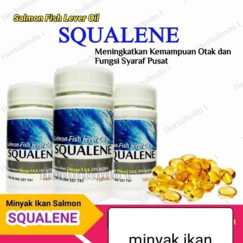 Salmon Fish Lever Oil Minyak Ikan Salmon Squalene 100 Softgel Omega 3