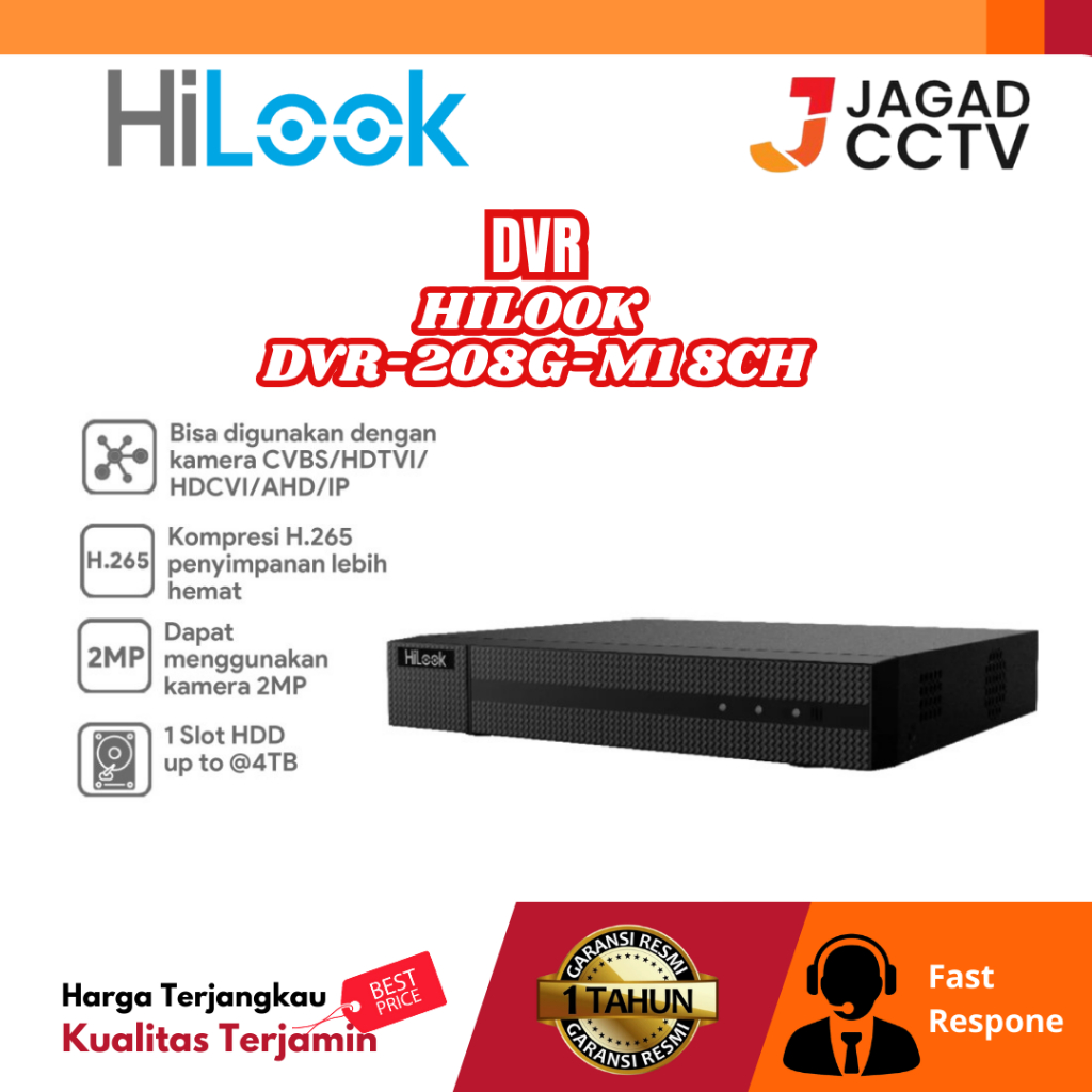 HiLook DVR HILOOK - DVR-208G-M1 8CH