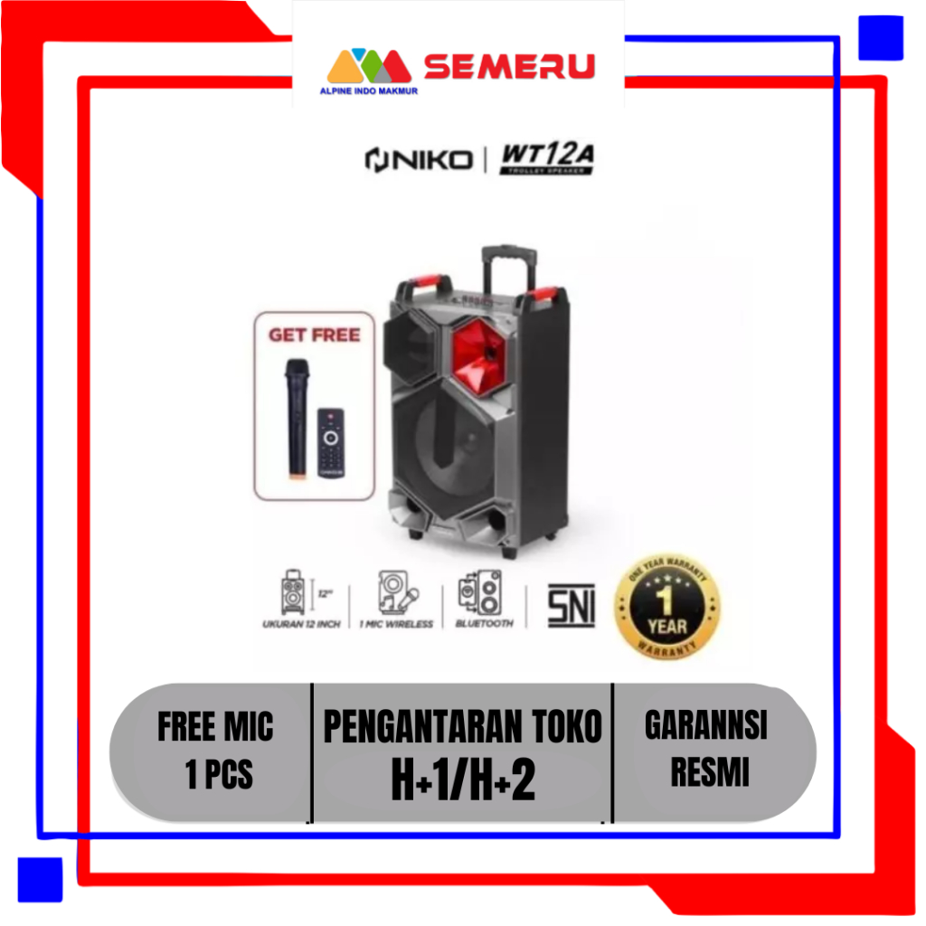 NIKO SPEAKER TROLLEY 12 INC WT-12 A DAN 15 INC WT-15 A KHUSUS MAKASSAR