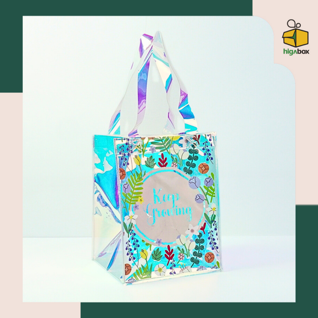 

Totebag Mika PVC Hologram / Tas Slingbag Mika Hologram / Tas Pelangi / Tas Mika Hologram / Tas Mika PVC Motif Bunga Daisy | Totebag Souvenir Transparan | Goodiebag Gift Bag | ACHP04