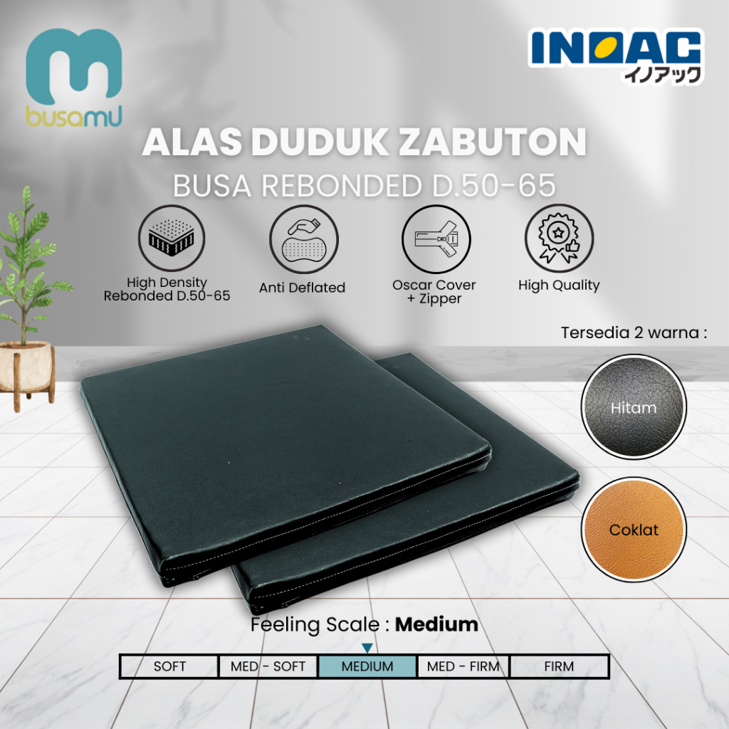 ZABUTON ALAS DUDUK BUSA REBONDED INOAC - ALAS DUDUK LESEHAN / ALAS DUDUK KURSI KAYU ANTI KEMPES TEBA