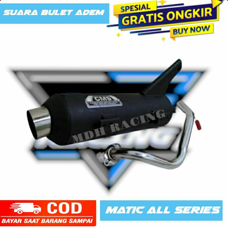 TERLARIS knalpot CMS Standar Original Premium VARIO MIO SCOOPY BEAT GENIO NEX SPIN FINO X-RIDE DLL