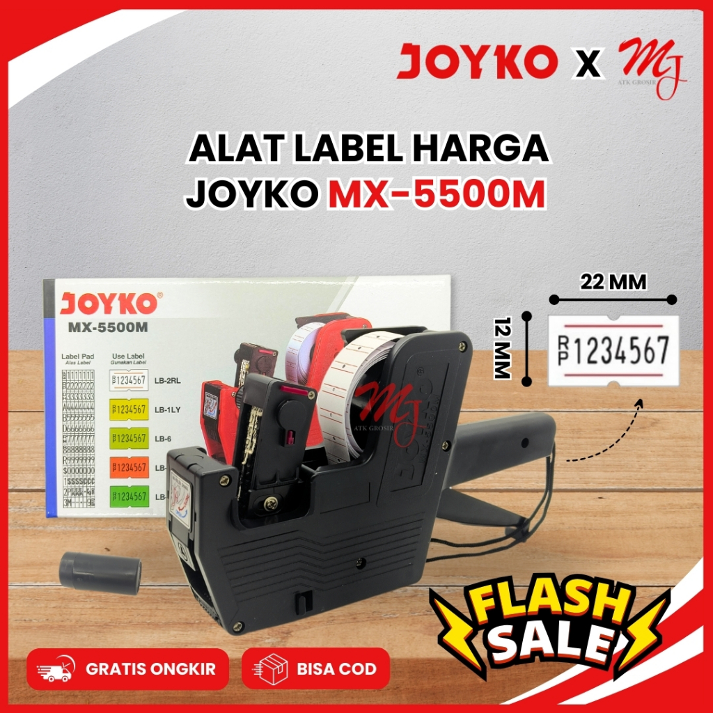 

Price labeller 1 Lines / Mesin Label Harga / Alat Label Harga 8 Digit Joyko MX 5500 M
