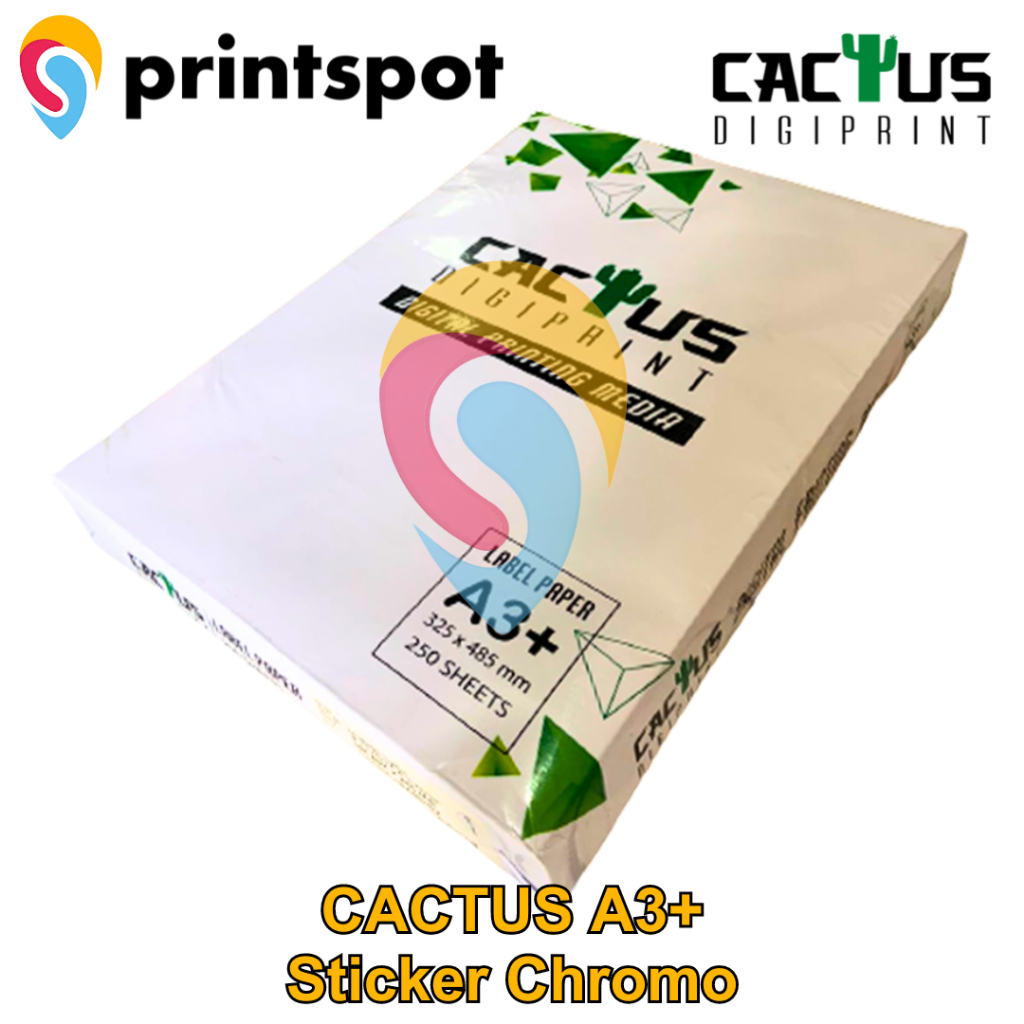 

Cactus Sticker Kertas Chromo Glossy Stiker Digital Print Laser Toner A3+ Pack
