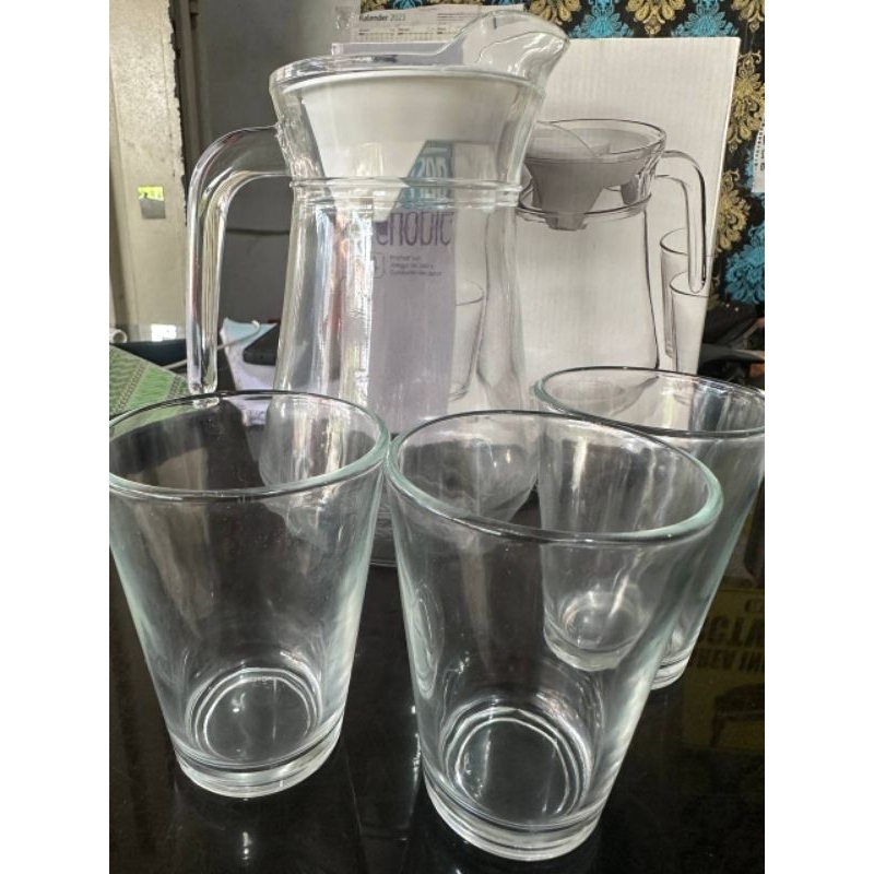 TEKO SET KACA TEBAL KADO PERNIKAHAN
