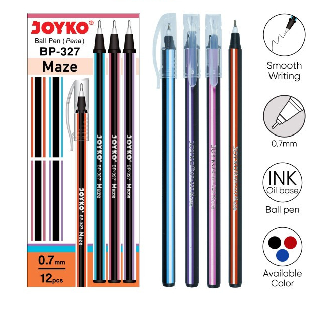 

[12PCS] PULPEN JOYKO MAZE BP-327/PULPEN ULIR/PULPEN KETEBALAN 0.7MM