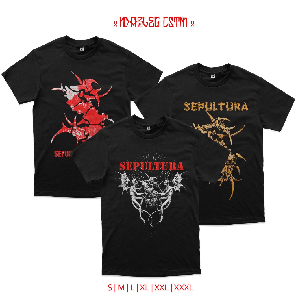 Kaos band sepultura tshirt sepultura combed 24s