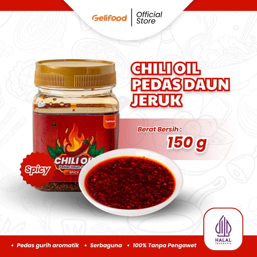 

Gelifood - Chilli Oil Daun Jeruk Pedas Gurih Sambal Serbaguna 100% Organik 150gr