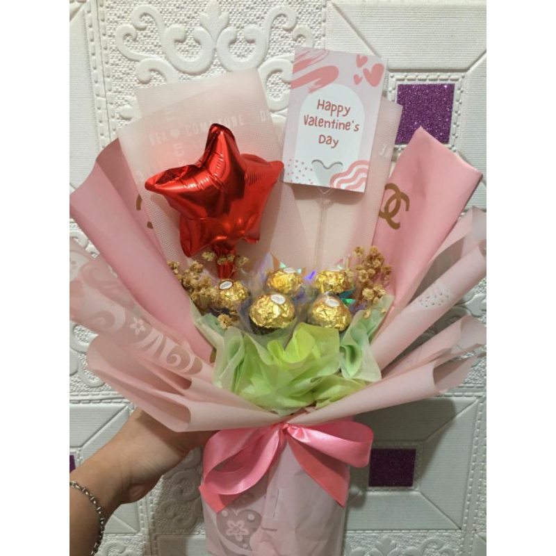 

ferrero bouquet,buket Ferrero,buket valentine,buket coklat, buket coklat premium